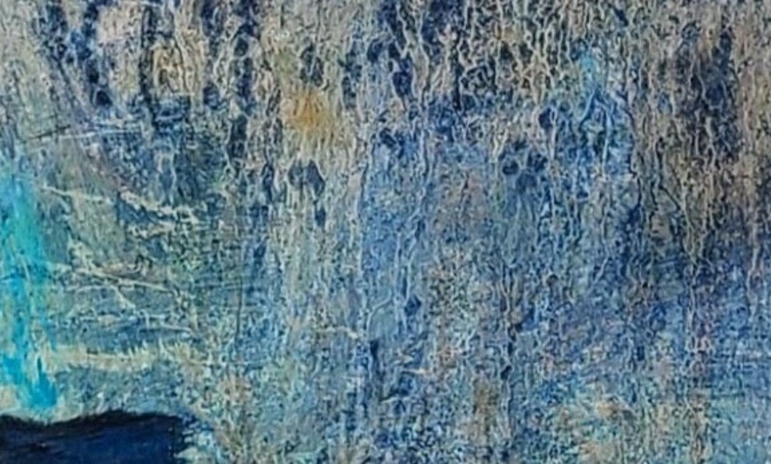 송영, 「대화-3」 부분. 겹겹이 올리고 긁어 낸 층이 표면에 남아 있습니다.