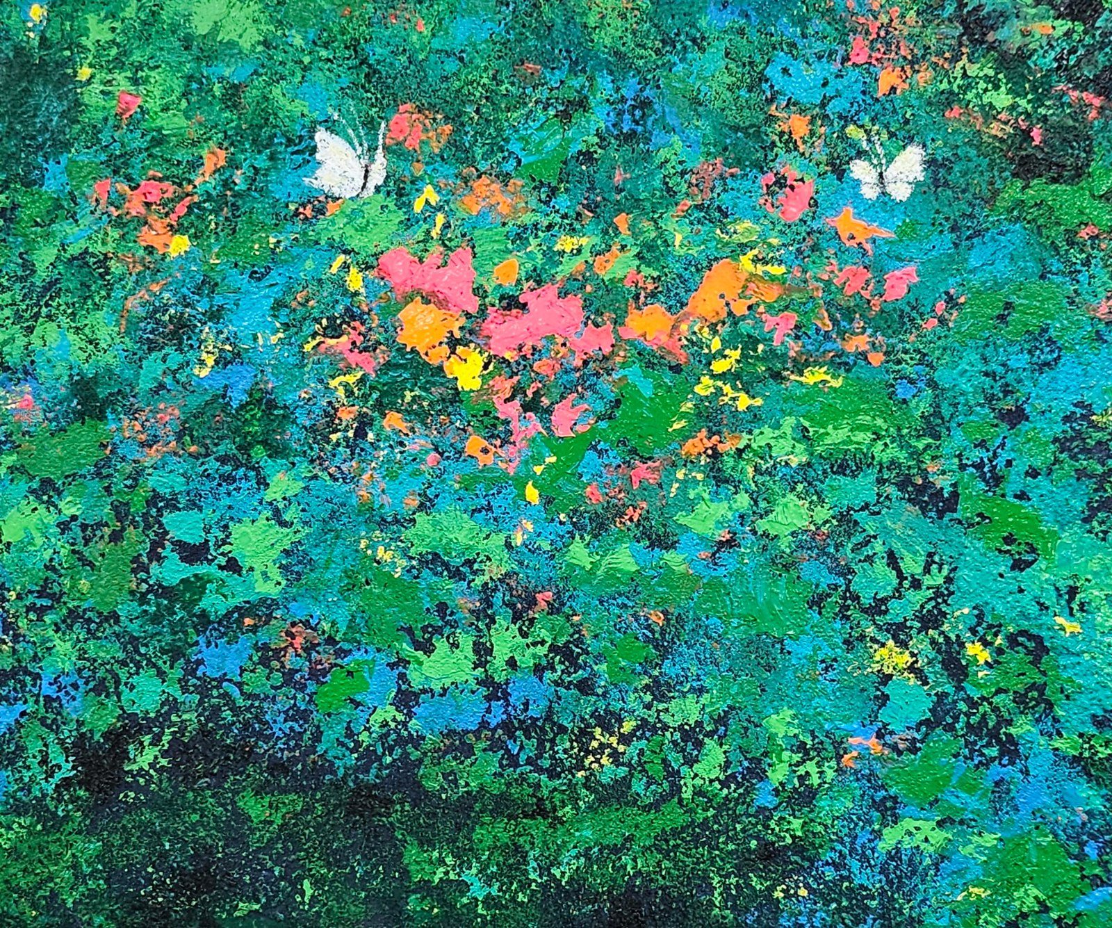 폭 150cm 안팎 소파에. 후후, 「스며들다 (Permeate) 83」, 2026, 캔버스에 아크릴, 모래, 혼합재료, 가로 92cm 세로 76cm (30호), 9,000,000원