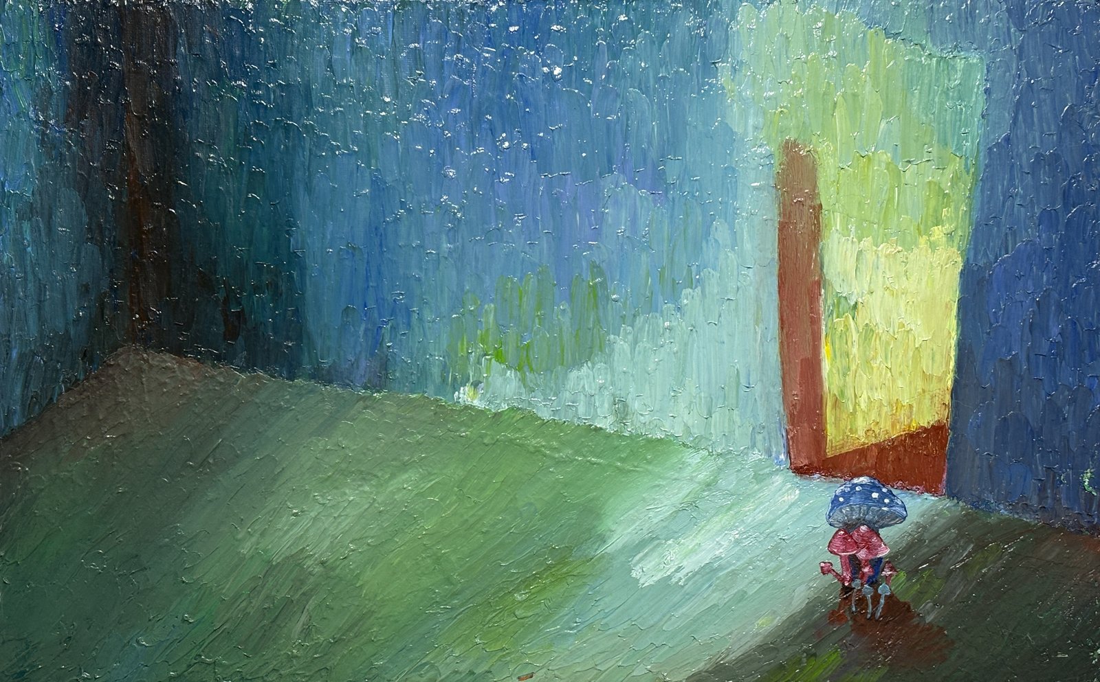히싱, 「군집」, 2026, 캔버스에 유채, 53×33.5cm (10호), 290,000원