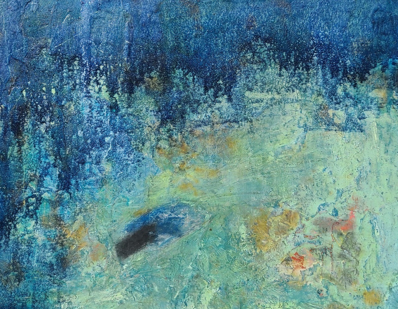 송영, 「대화-2」, 2024, 캔버스에 혼합재료, 46×36cm (8호), 1,070,000원